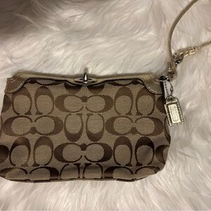 Coach Tan Signature Wristlet